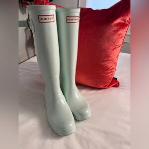 Hunter Original Hunter Gloss Tall Rain Boots Size 7 Color Mint